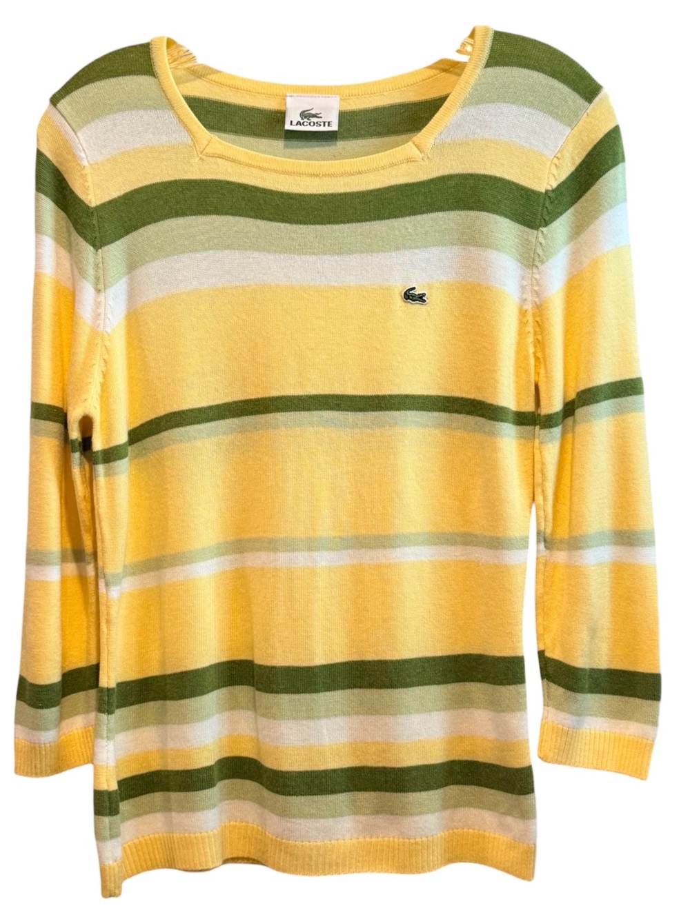 Lacoste Classic Vintage  Crocodile Logo 100% Cotton Women’s Size Small Sweater